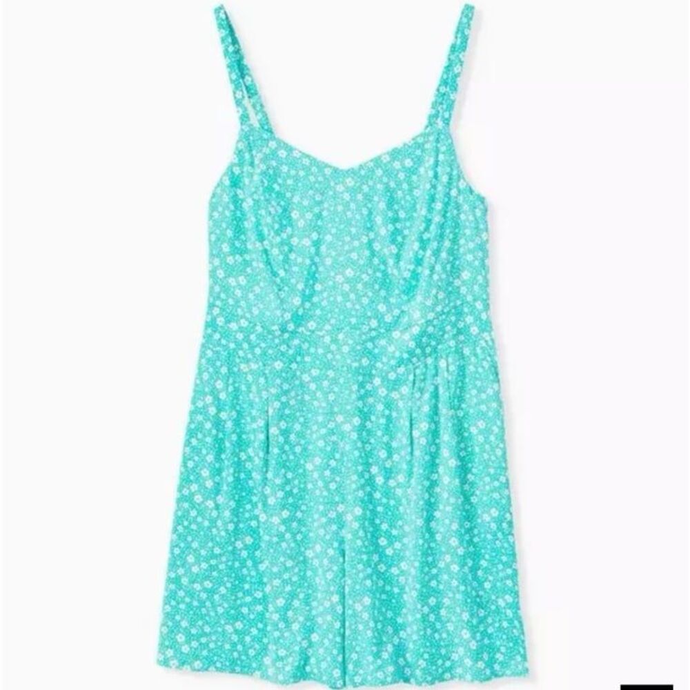 Torrid Green Floral Challis Romper NWT